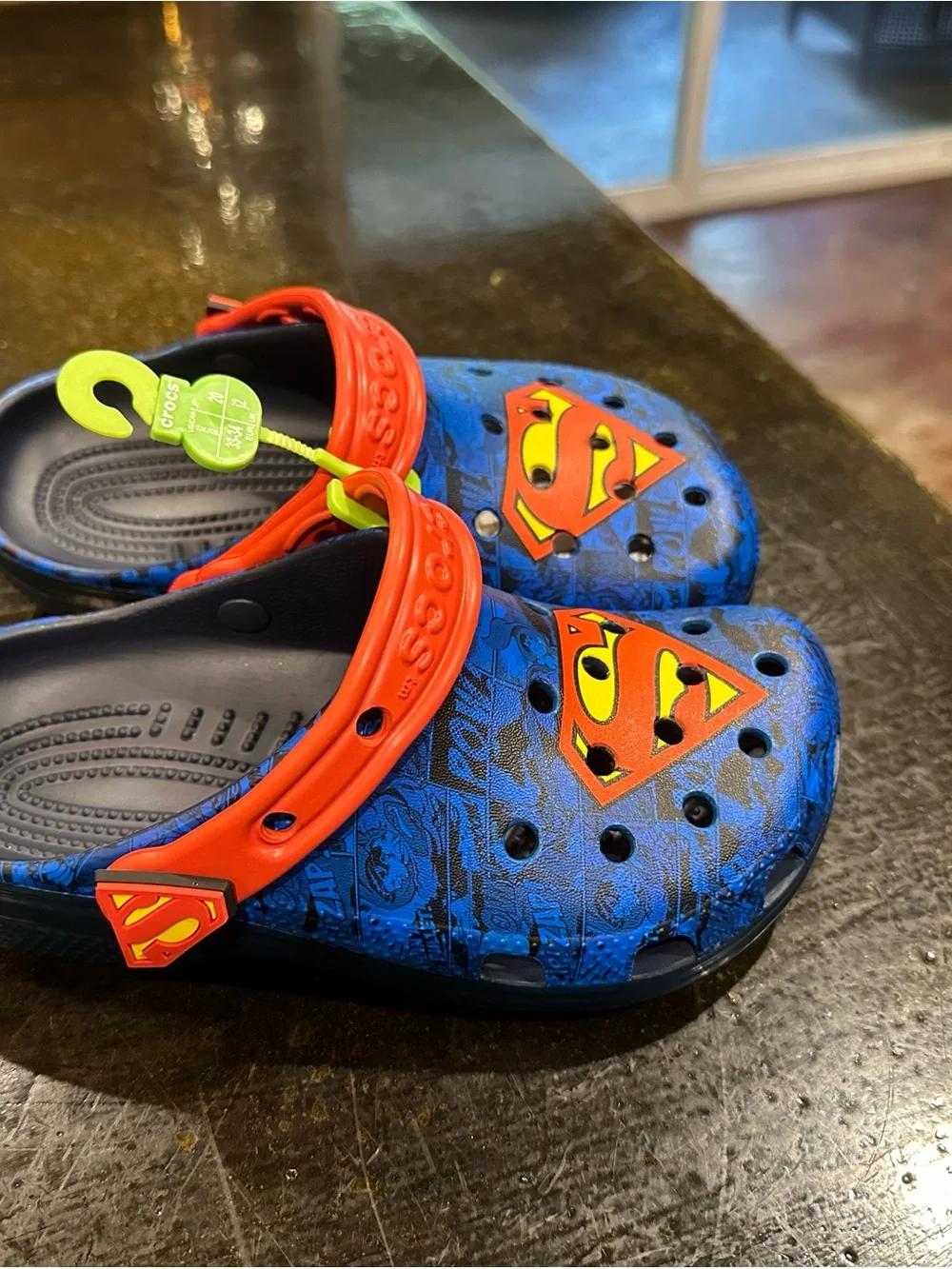 CROCS Kids Superman Clogs - Blue & Red